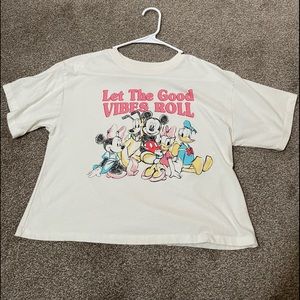 Womens Mickey Crop Top Shirt